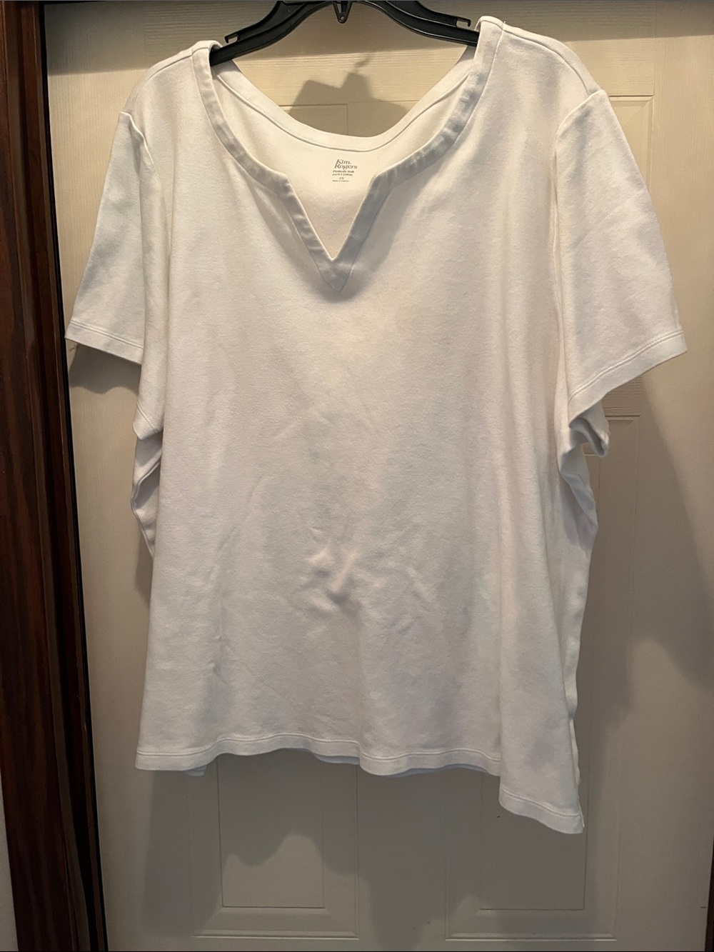 Women’s White Short-Sleeve V-Notch Tee